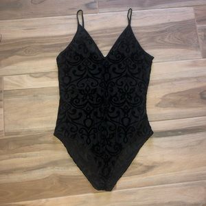 Velvet mesh bodysuit